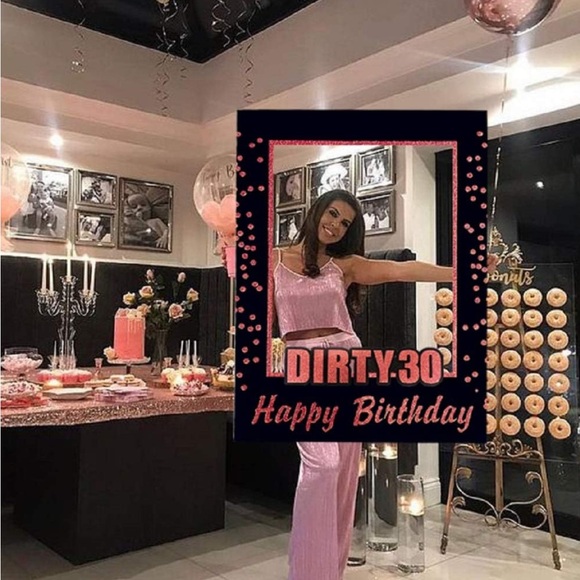 NWT Dirty 30 Happy Birthday Photo Frame Prop - Black & Rose Gold - Picture 2 of 5